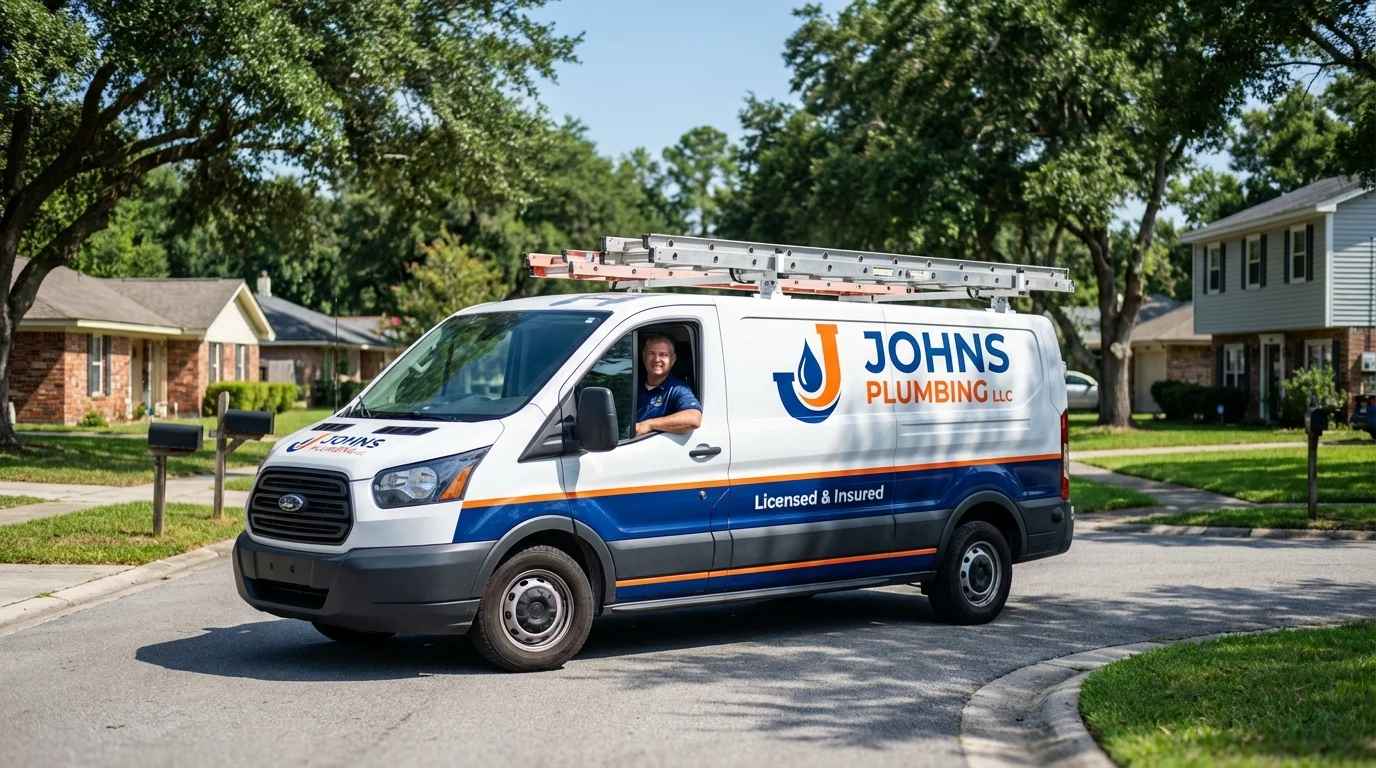 Johns Plumbing LLC service van in Vega Alta, PR