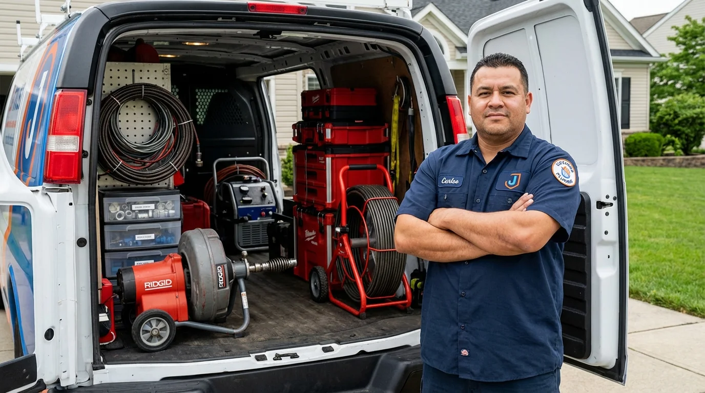 Professional drain cleaning equipment and Johns Plumbing LLC plumber in Vega Alta